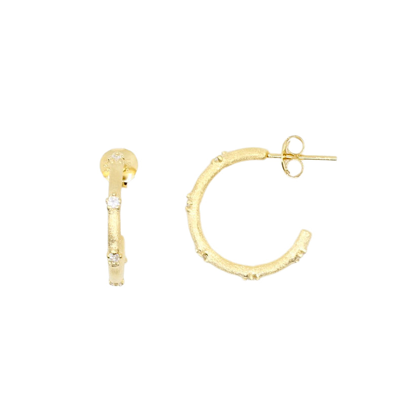 CZ brushed hoop