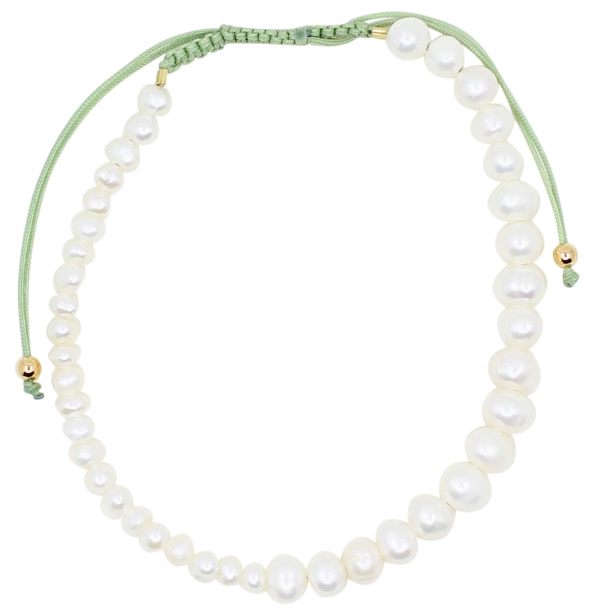 Frida pearls - dusty green