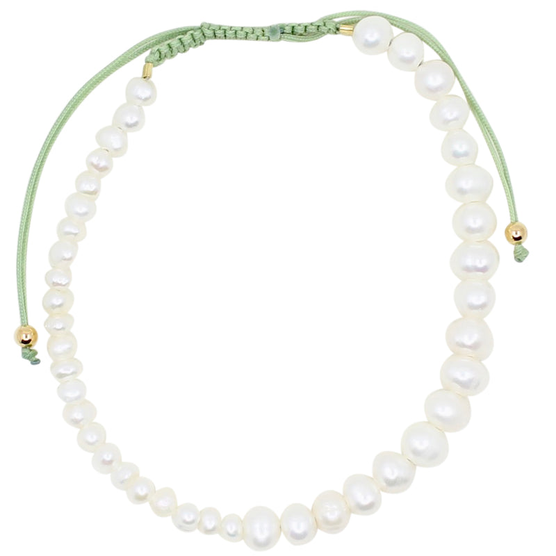Frida pearls - dusty green