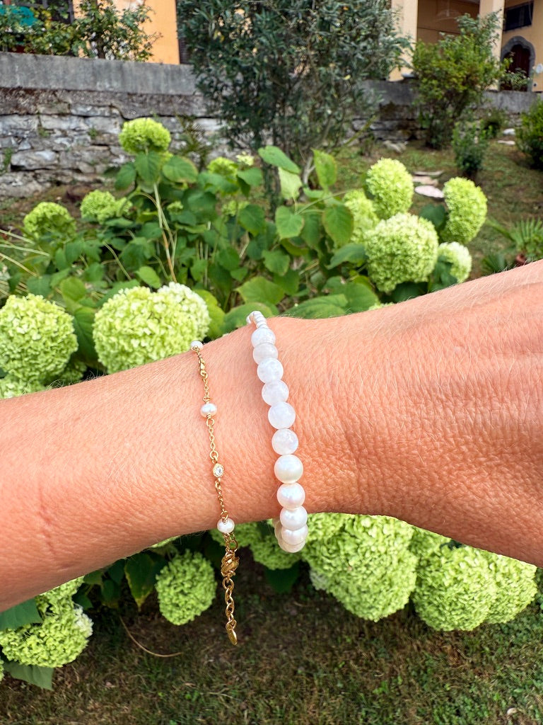 Pearls and moonstone